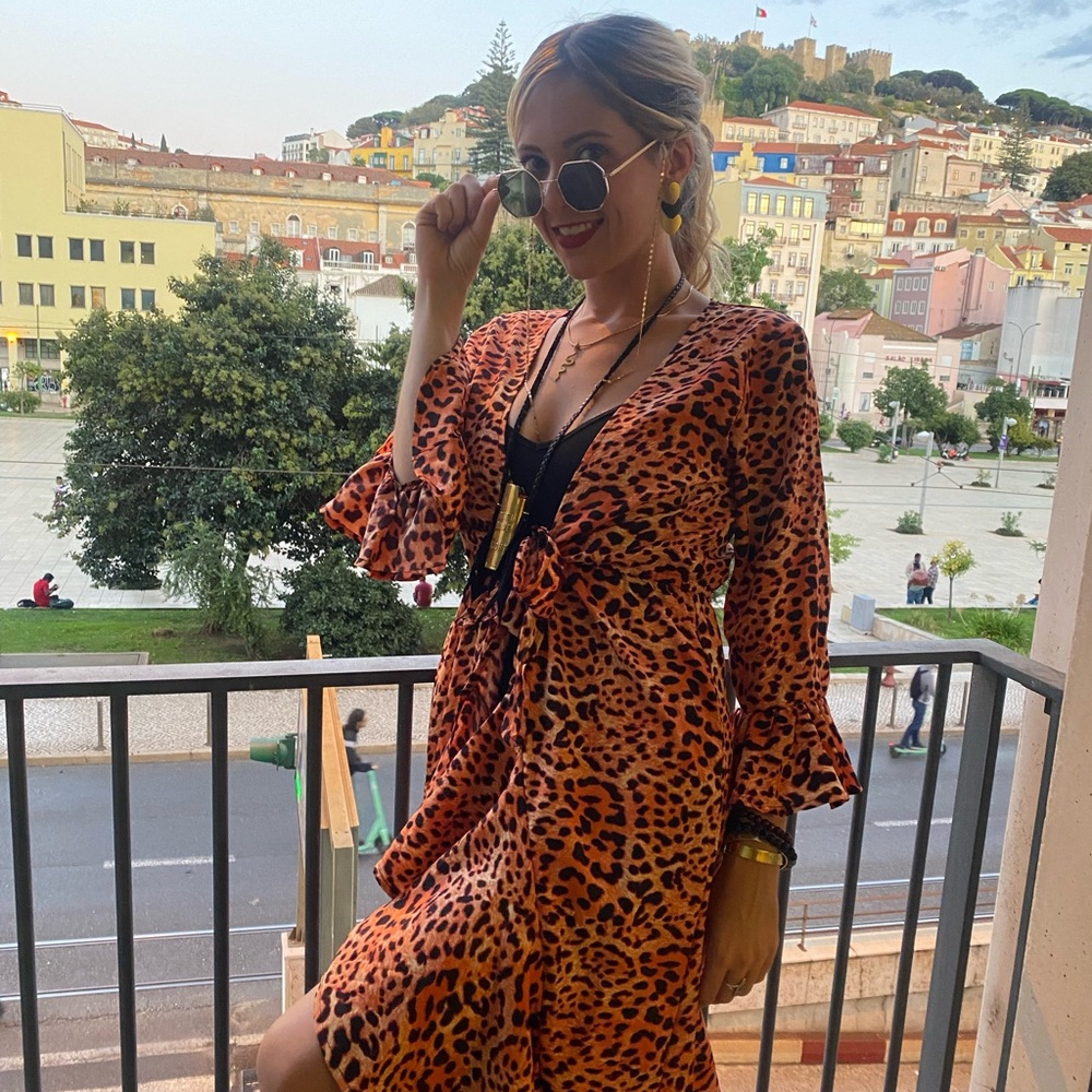 Leopard Print Wrap Dress